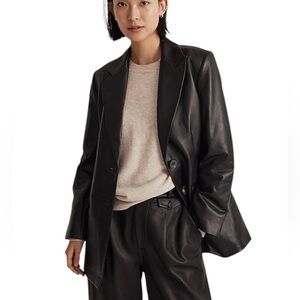 Madewell Oversized Relaxed Fit Bedford Super Soft Lambskin Leather Blaze…